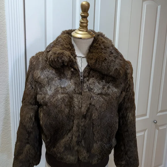 Luxurious Vintage Authentic Rabbit Fur Bomber Jacket - Picture 3 of 15